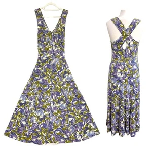 Vestido Laura Ashley Talla 8 Midi Jersey Cottagecore Floral Fruta Primavera Verano - Imagen 1 de 11