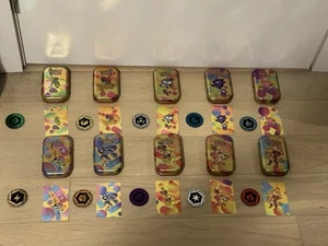 Pokemon 151 Mini Tin Full set EMPTY No Booster Packs includes Arts And Coins - Picture 1 of 2