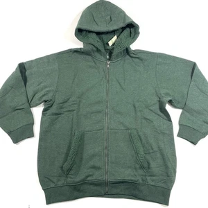 New Aerie Zip Front Hoodie Sweatshirt Jacket Size Medium Sherpa Trim Green - Picture 1 of 6