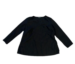Lauren Ralph Lauren schwarz 100 % Leinen Tunika Top Küste Maritim Bluse Damen 1X - Bild 1 von 3