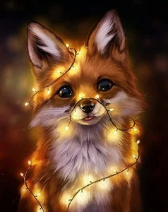 Diamond Painting Kits für Erwachsene, Zum Selbermachen 5D Vollbohrer Rund Strass (12x16" Fuchs) - Bild 1 von 6