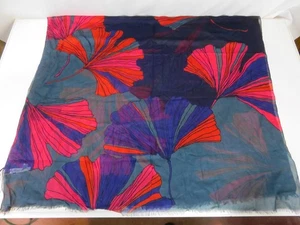 NEW Scarf Galeries Lafayette Paris France Red Blue Print Wrap 70"x42" NWT - Picture 1 of 4