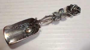 Vintage 835 Danish Sterling Silver Sugar Spoon - Scuttle Caddy Spoon - Denmark - Foto 1 di 9