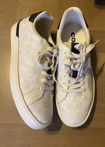 Coach Herren Logo Kreide Niedrig Schnürschuhe Leder Sneaker US 8,5 UK 7,5 EU 41,5 D - Bild 1 von 9
