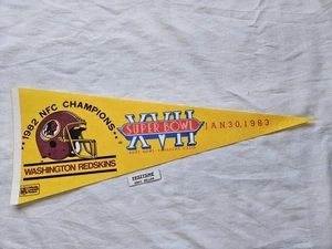 Vintage Washington Redskins 1982 NFC Champions Pennant Super Bowl XVII - Foto 1 di 9