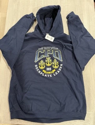 US NAVY Chief Petty Officer Deckplate Leader Hoodie Hooded Sweatshirt  - Size L - Image 1 of 4