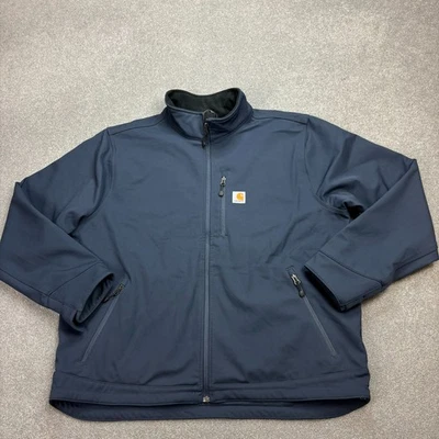 Carhartt Jacket Adult 2XL XXL Blue Soft Shell Lined Bomber Nylon Chore Mens* - Image 1 of 4