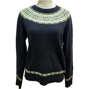 Vintage J.CREW Fair Isle 100% Lambswool Sweater Large - Picture 1 of 9