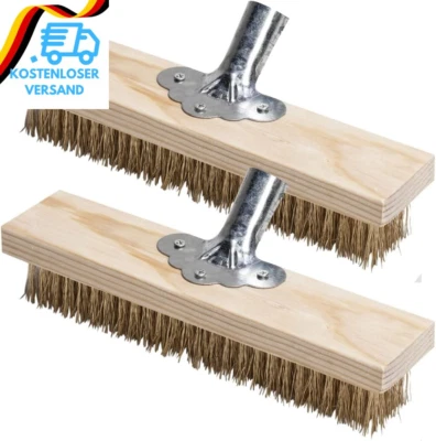 ORRDIFFI 2 Stück Drahtbesen 30Cm Stahlbesen Mit Robustem Metallhalter Für Holzgriff,Straß