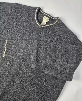 L.L. Bean Merino Wool Sweater Speckled Dark Gray O BLK8 Men’s Large Regular - Image 1 of 4
