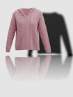 $695 Tse Women Pink Recycled Cashmere Cable-Knit Hoodie Sweater Size Xs
