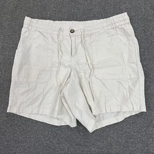 Lane Bryant Shorts Womens 18 Linen Blend Beige Elastic Waist - Picture 1 of 11
