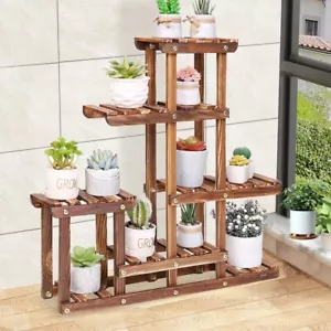 Holz Blumenständer Blumentreppe Pflanzentreppe Balkon Garten Blumenregal Deko - Bild 1 von 10