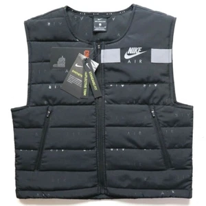 NIKE AIR RUNNING LIGHT REFLECTIVE GRAPHIC GILET JACKET BLACK CU3098-010 WOMEN S - Picture 1 of 11