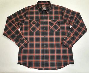 Dixxon Flannel The Pan Shirt Men’s 2XLT 2XT TALL Orange Black Plaid Button Up - Picture 1 of 12