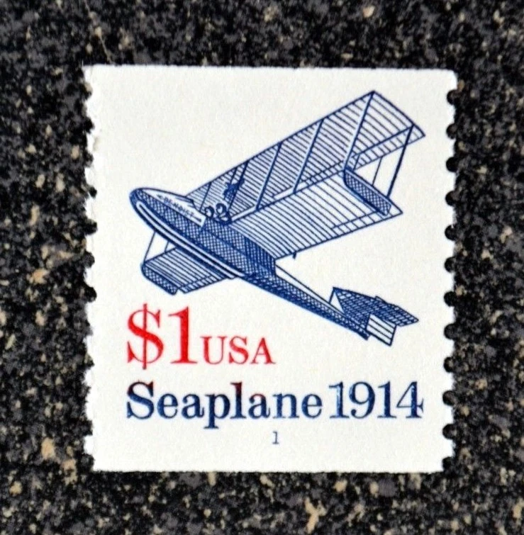 1990USA #2468 Seaplane 1914 - Plate Number Coil Single  PNC #1 (dull gum) Mint - Image 1 of 1