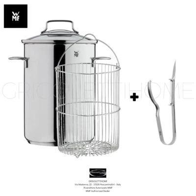 WMF - Asparagera ø cm 16 con coperchio + cestello  + pelasparagi - Immagine 1 di 4
