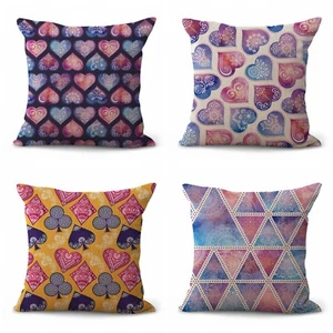 set of 4 decorative pillow covers for couch mandala patchwork - Picture 1 of 10