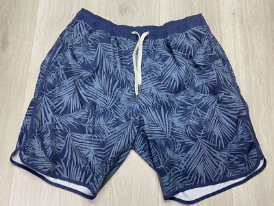 Fair Harbor Shorts Men XL Blue Tropical Palm 8.5" Lined Active Hybrid Athleisure - Image 1 of 4