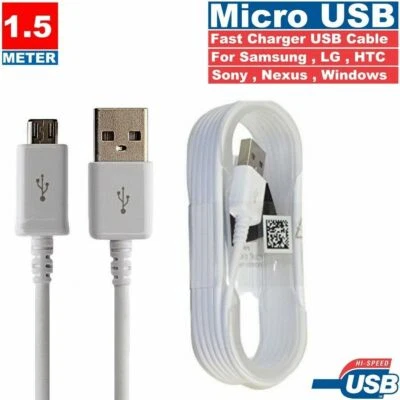 Geniune 1.5M Samsung Galaxy S7 S6 S5 Note 4 5 Micro USB Fast Charger HighQuality - Image 1 of 4