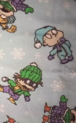 nickelodeon rugrats fun fabric print flannel piece 16 x 9 inch new - Image 1 of 2