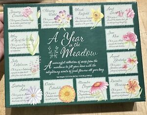 A Year in the Meadow Flower Scented Soaps Set of 12 New in Box 3oz Each Bar