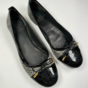 TORY BURCH Women's Shoes Snakeskin Animal Print Ballet Flats Size 7.5