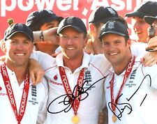 Andrew Strauss & Paul Collingwood Signed 12x8 Photo Cricket AFTAL#217 OnlineCOA