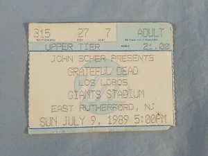 July 7-9-89 1989 GRATEFUL DEAD /LOS LOBOS Concert Ticket Stub Giants Stadium - Picture 1 of 2