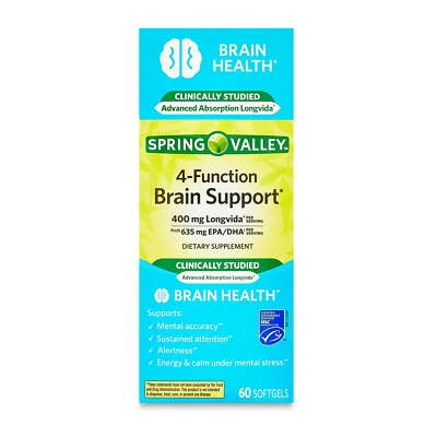 Spring Valley 4-Function Brain Support Dietary Supplement 60 Count - Image 1 of 4