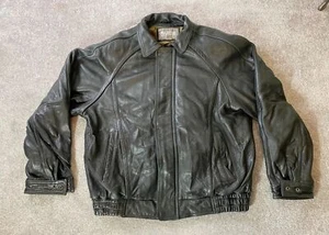 Wilsons Black Leather Jacket Thinsulate Zip Out Lining XL - Picture 1 of 13