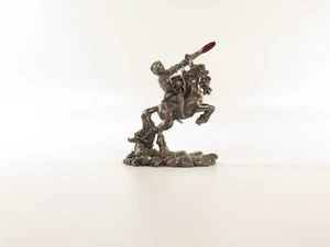 Cast Metal Knight On Horse 3" Sword Jewel Shield 10 oz - Picture 1 of 8