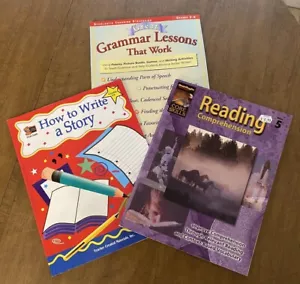 3 Book Lot, Grades 3-6, Reading Comprehension & Basic Skills, Grammer, Writing - Picture 1 of 19