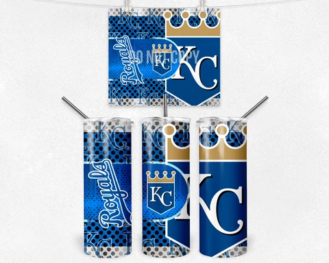 20oz Kansas City Royals Baseball MLB tumbler with box lid and straw Cover