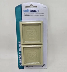 NEW! SoftTouch Square Furniture Caster Cups 2" 4 Pack, Tan 4652795N - Picture 1 of 2