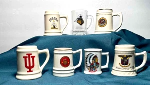 Lot of 7 University Mini Steins Shot Glass ’51 Winter Carnival Purdue USC + - Picture 1 of 8