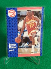 1991-92 Fleer Rodney Monroe RC  Rookie Atlanta Hawks #244 NC State