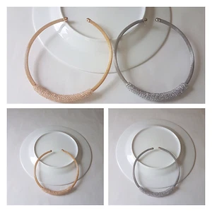 Women Fashion Statement Jewellery Round Rehinstone Collar Chunky Necklace Chain - Picture 1 of 8