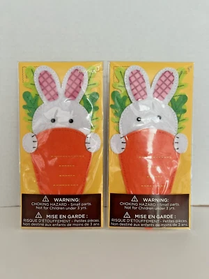 Set of 2 PAPYRUS Greeting Card 3D Easter Bunny in Carrot Yellow Envelope - Image 1 of 3