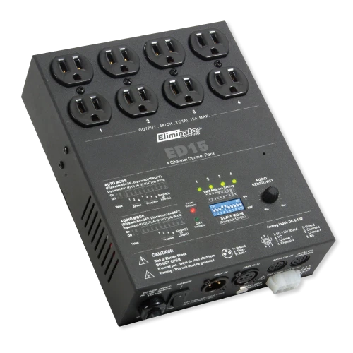 Eliminator ED15 4-Channel DMX Dimmer Pack To Control Light Fixture Movement ADJ - Image 1 of 2