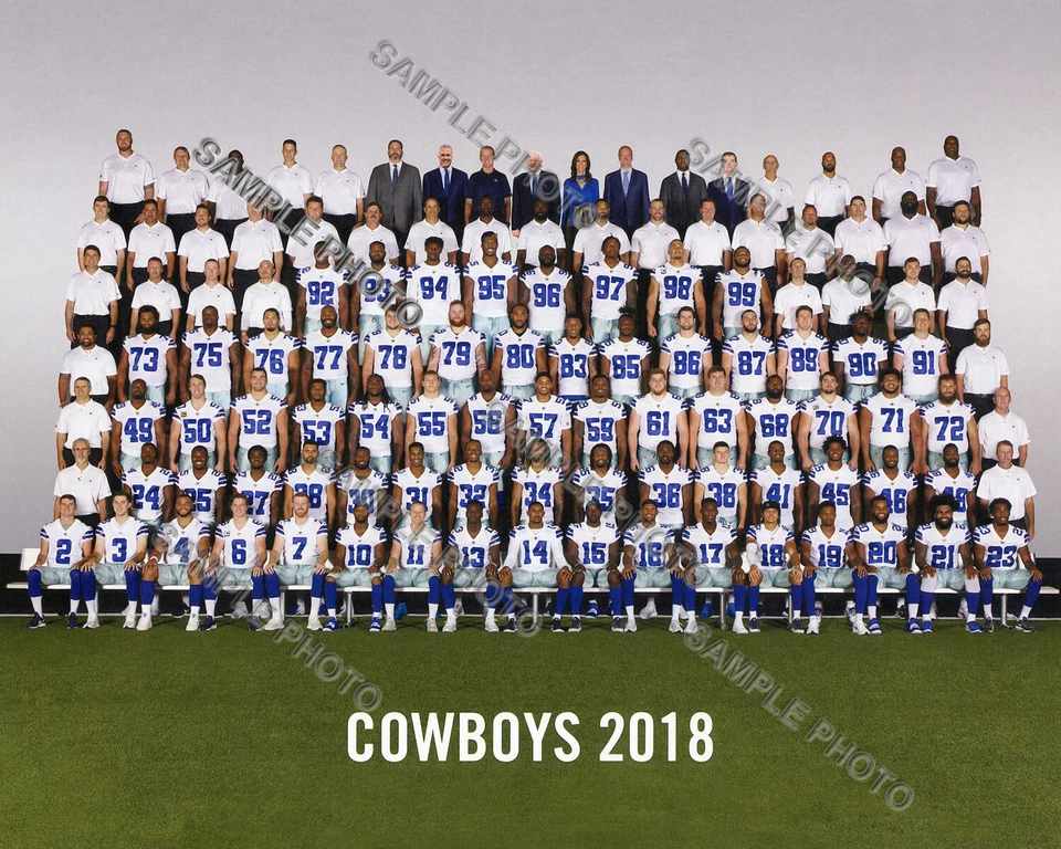 Póster fotográfico del equipo de fútbol Dallas Cowboys 2018 8x10 Foto 1 de 1