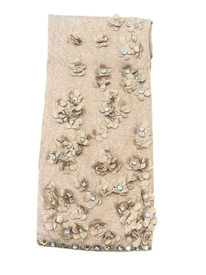 MAGASCHONI 骆驼 COTTON CASHMERE OBLONG RECTANGLE SCARF 珠宝水钻花 — 第 1/4 张图片