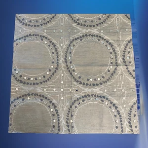 Kravet Lino Alloro Grigio Lino Specchio Tessuto Ricamo 25x25 orig. $210 yd - Foto 1 di 2