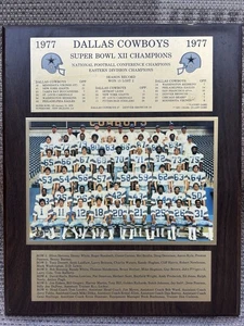 1977 Dallas Cowboys Super Bowl XII Champions - Vintage Wood Plaque 13"x16" - Picture 1 of 11