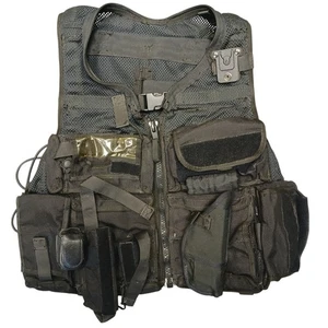 ISPL MK2 Tactical Utility Vest Modular Black De-badged Pouches Holster Pouch - Picture 1 of 8