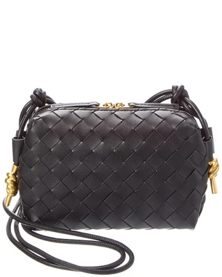 Tiffany & Fred Paris Woven Leather Crossbody Women's Black - Image 1 of 4