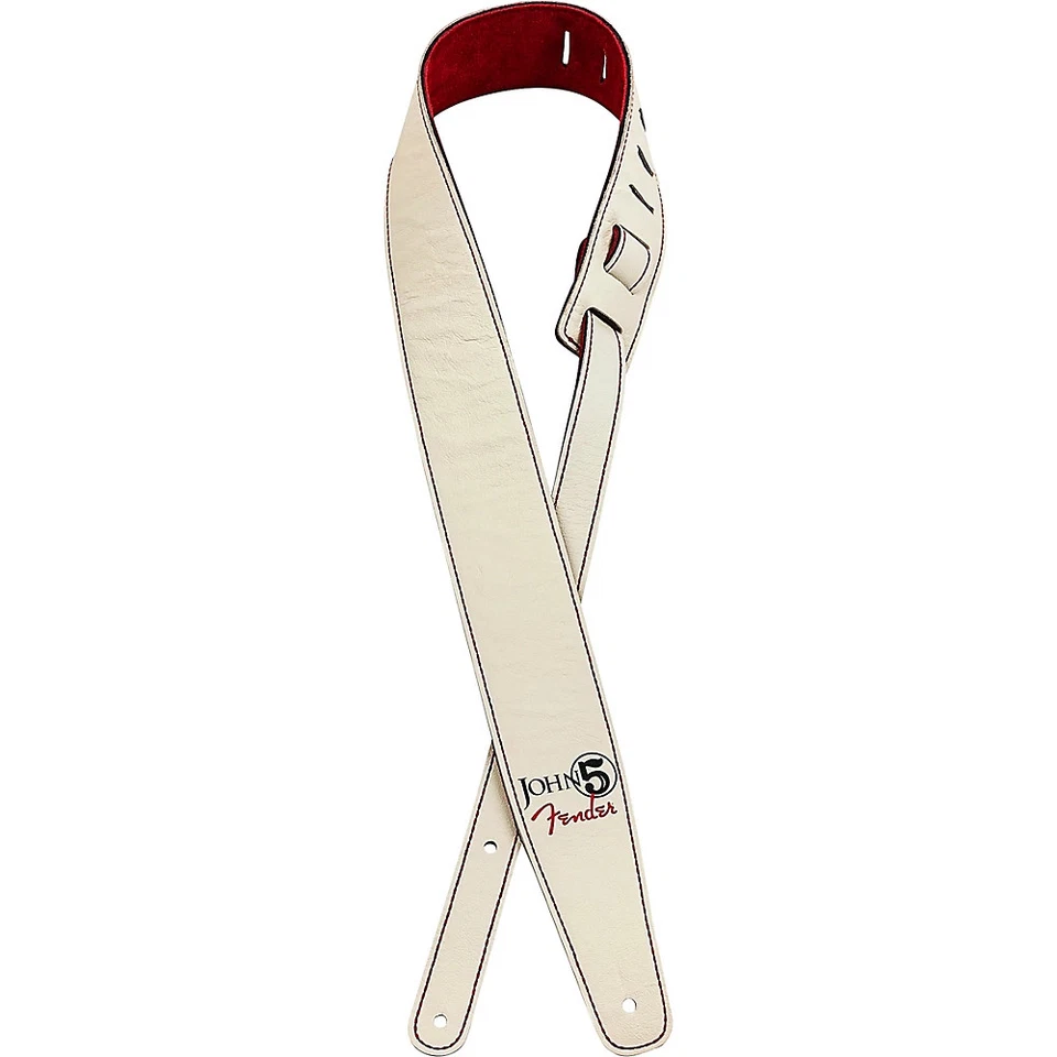 Fender John 5 Leather Strap White and Red MODEL # 0990650109