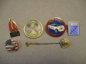 Vtg BPOE Elks 6 Lapel Pin Tie Tack Lot Emblem Club Past President 50th Mr Bingo - Picture 1 of 11