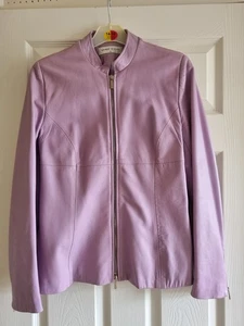 Karen Millen UK14 Leather Jacket Lilac great condition - Picture 1 of 5