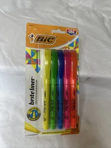 Resaltadores BIC Brite Liner, punta de cincel, paquete de 5 unidades de resaltadores surtidos - Imagen 1 de 4